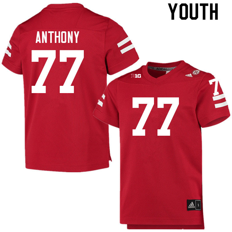 Youth #77 Hunter Anthony Nebraska Cornhuskers College Football Jerseys Sale-Scarlet